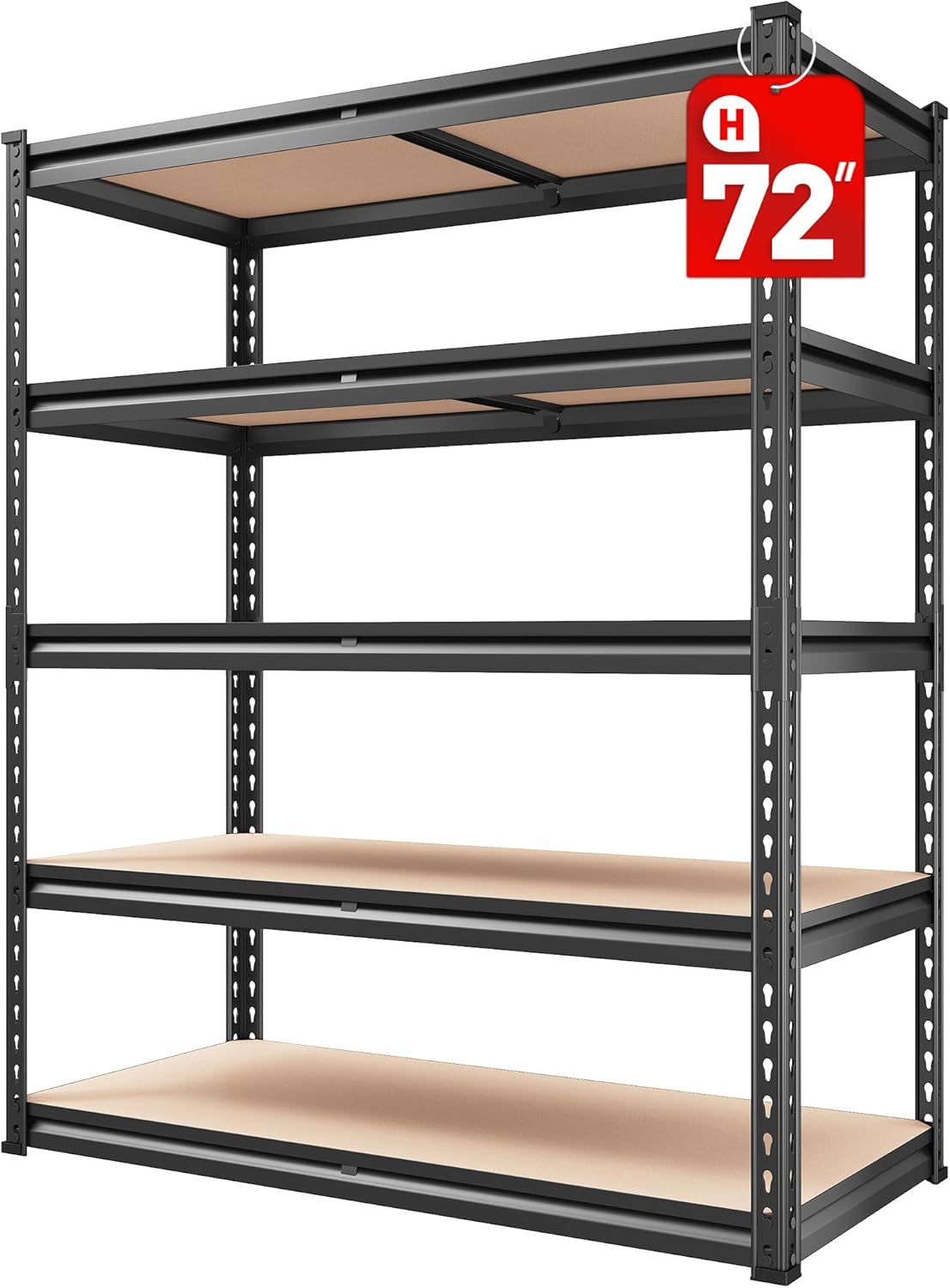 REIBII 2000LBS Heavy Duty Garage Shelving - 5 Tier Metal Shelves for Maximum Storage