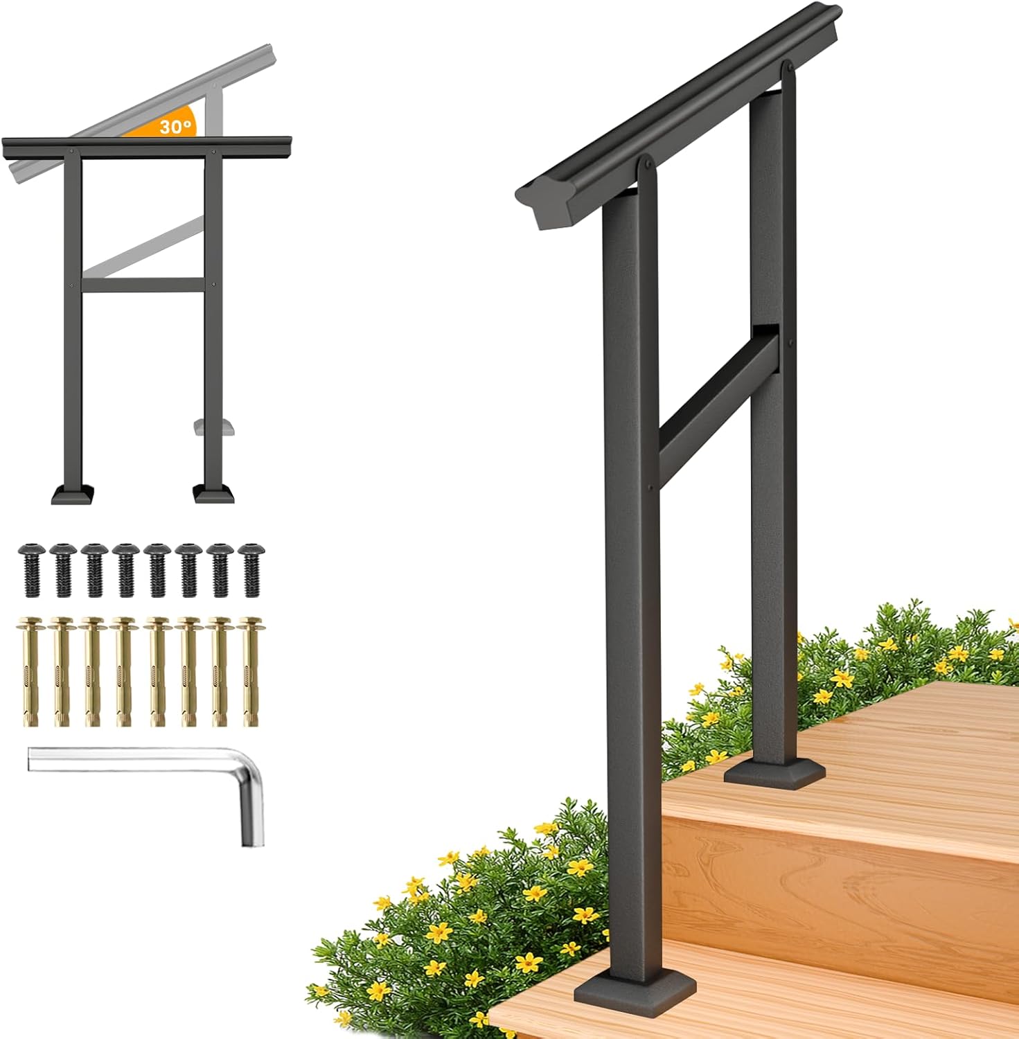 SPACEEUP Hand Rails for Outdoor Steps - Durable and Stylish