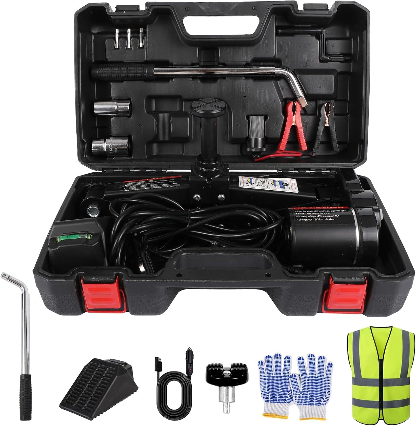 EFFIROSO Premium 10 in 1 Electric Scissor Jack for Car Repair