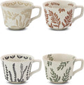 LINVIA 12 oz Ceramic Teacup Set - Unique Butterfly Design for Your Favorite Drinks!