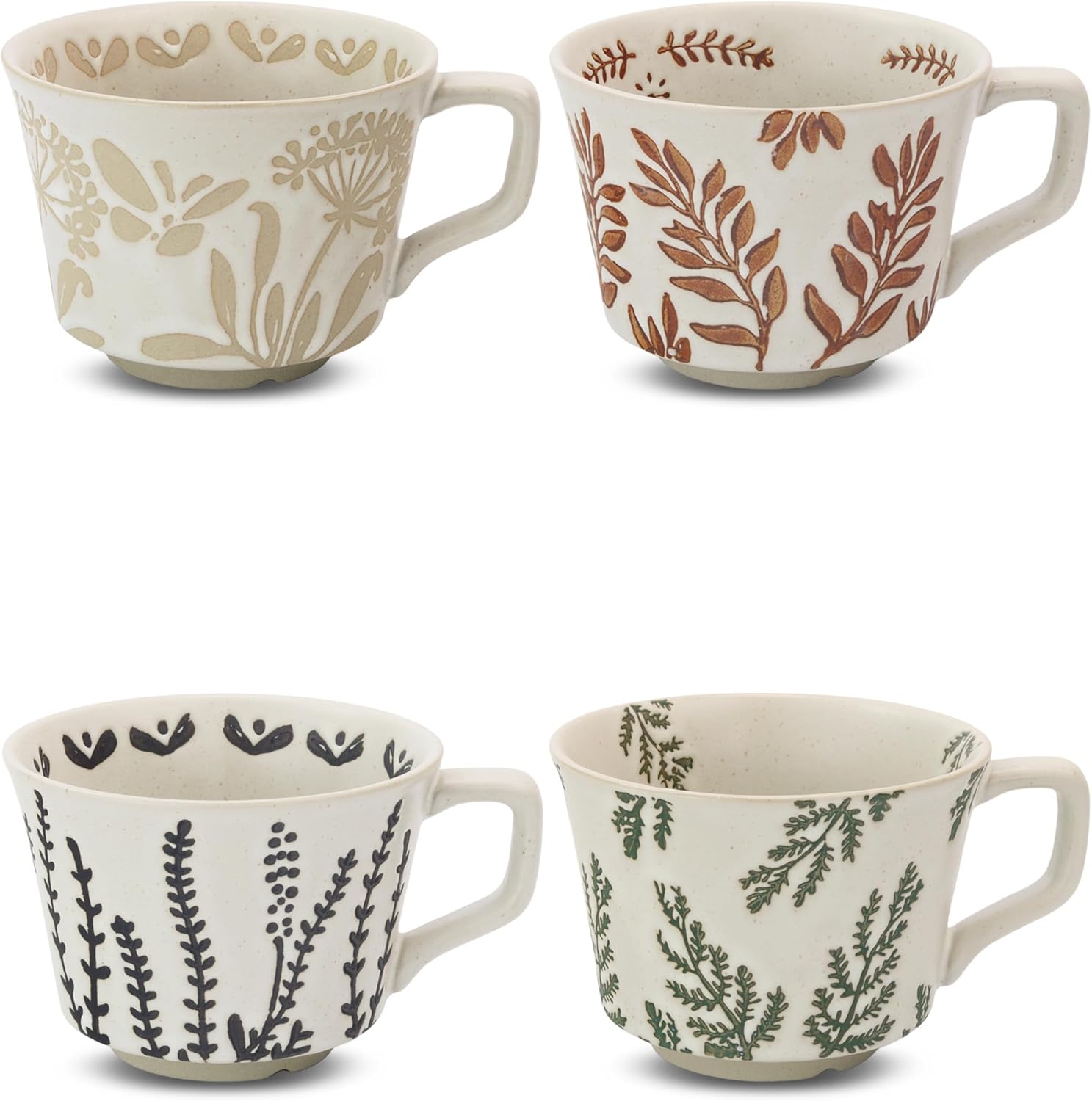 LINVIA 12 oz Ceramic Teacup Set - Unique Butterfly Design for Your Favorite Drinks!