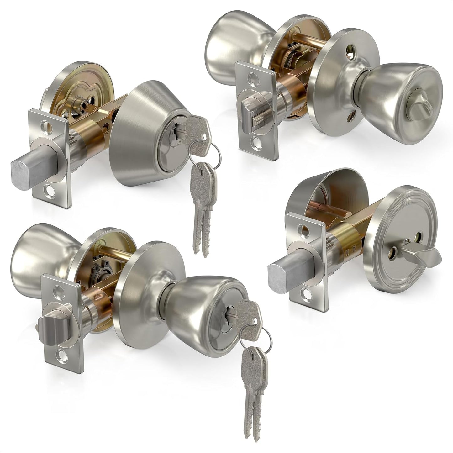 Set of 2 Mobile Home Door Lock Set for Secure Entry and Safety