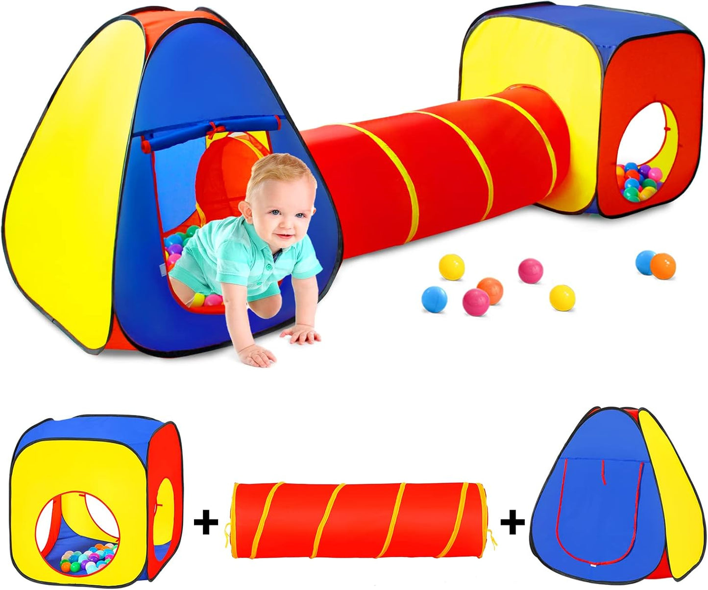 Colorful Fort Kids Play Tent Set - Indoor & Outdoor Fun!