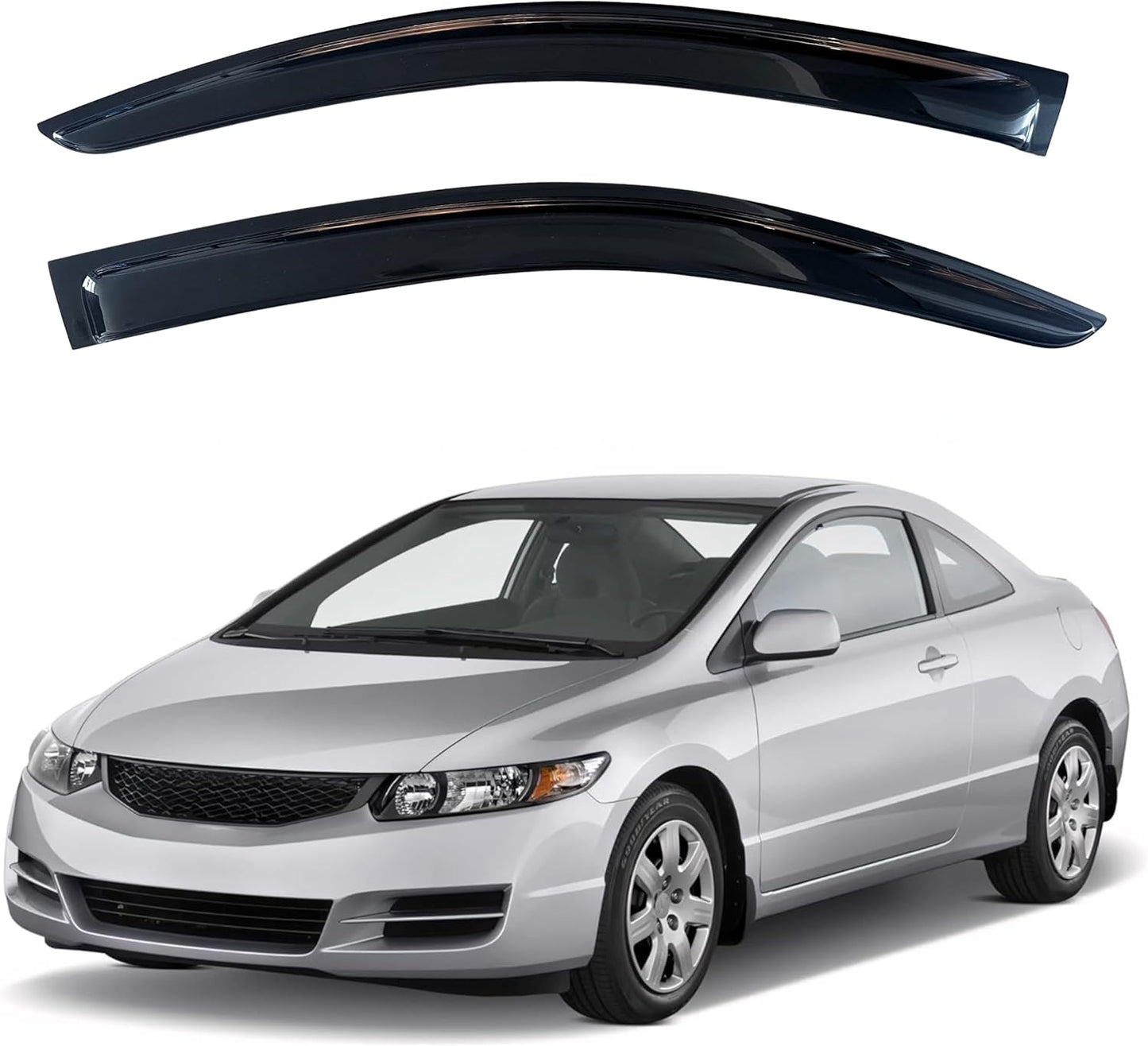 KPY Window Visor for Honda Civic Coupe 2006-2011 - Rain Guards