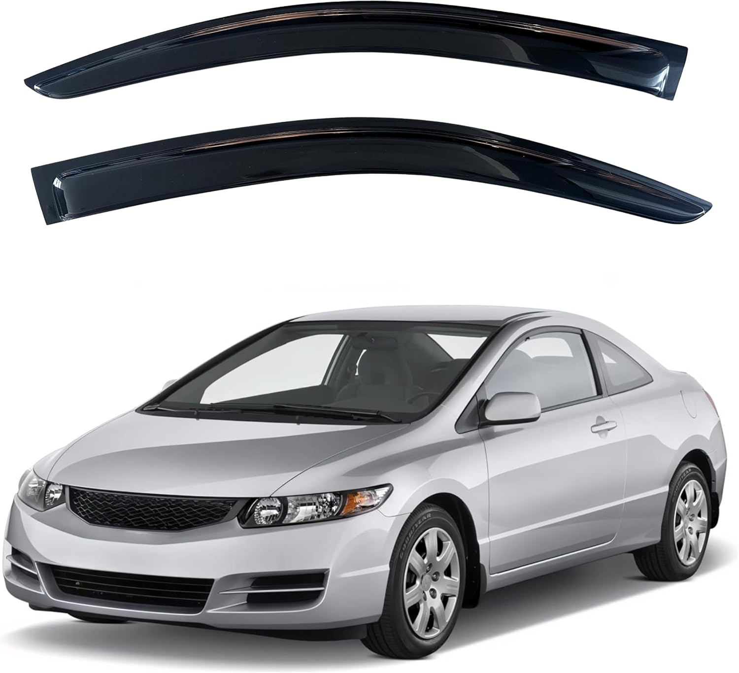 KPY Window Visor for Honda Civic Coupe 2006-2011 - Rain Guards