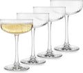 Paneled Cocktail Coupe Glasses Set of 4 - Vintage Ribbed Coupe