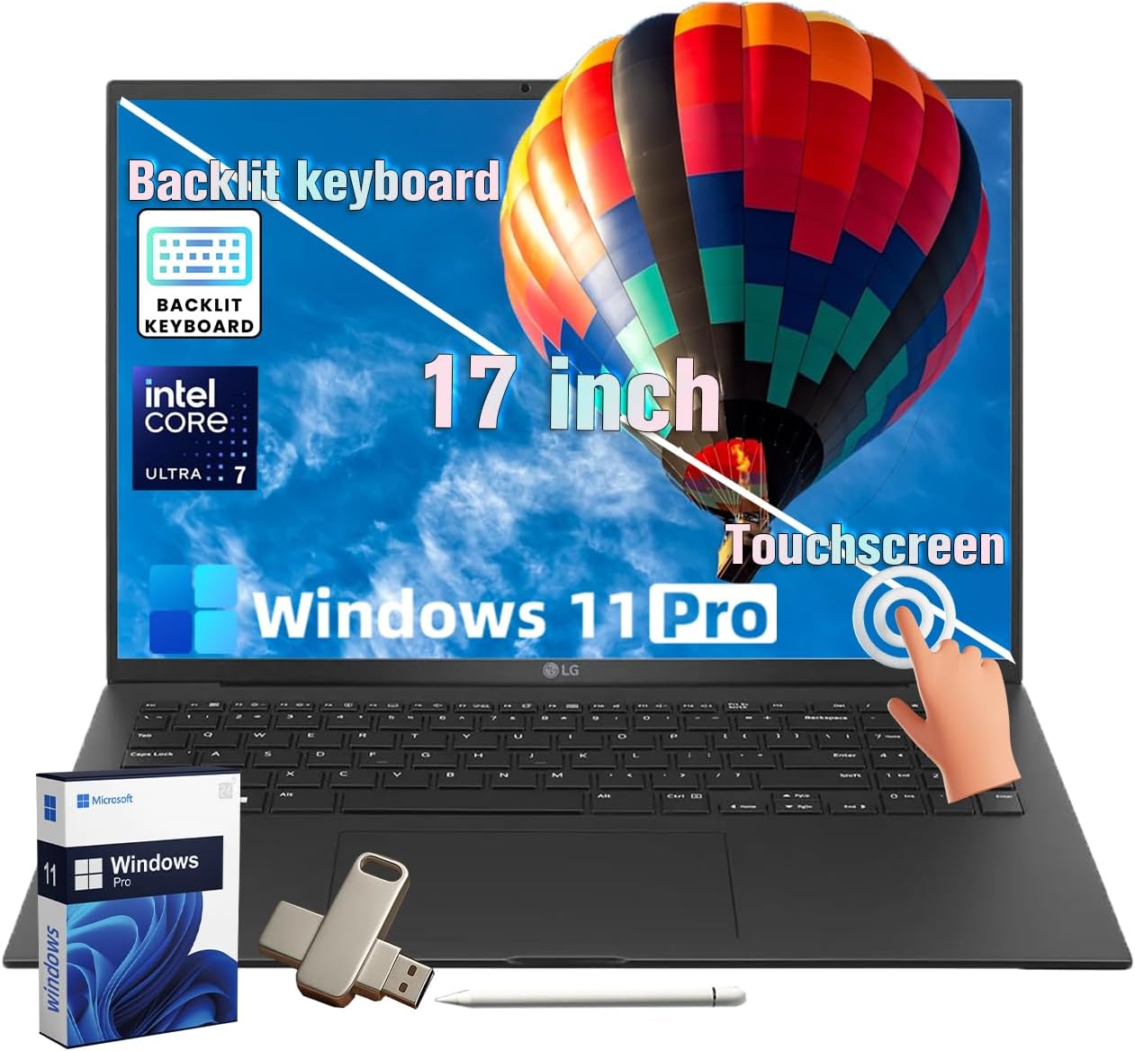 LG Gram 2025 Laptop for Business with 17.3in Touchscreen