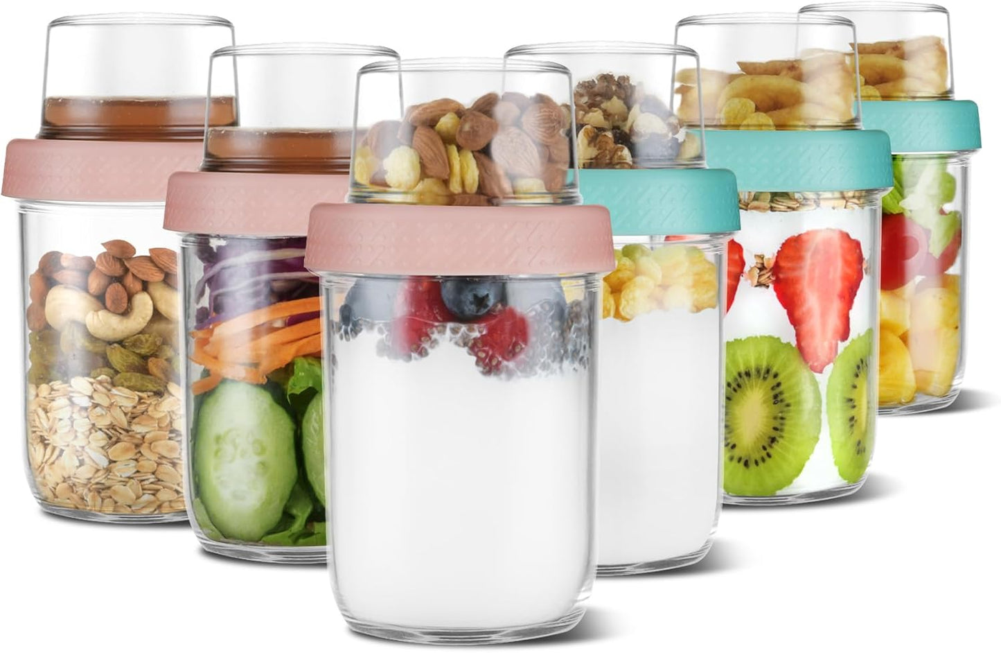 4oz 16oz Glass Overnight Oats Containers for Meal Prep