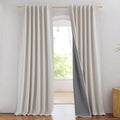 NICETOWN Brich Vintage Linen Blackout Curtains 84in - Darkening Drapes