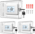3 PCS Large Clear Thermostat Lock Box Cover with Key - Pack of 3
