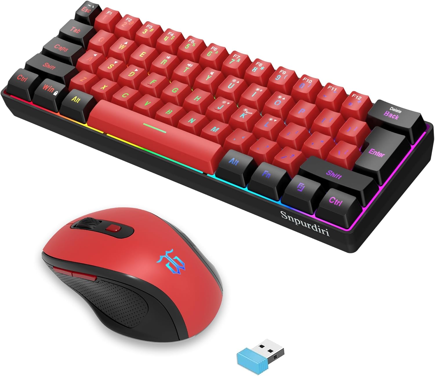 Snpurdiri Wireless Gaming Keyboard and Mouse Combo for Gamers