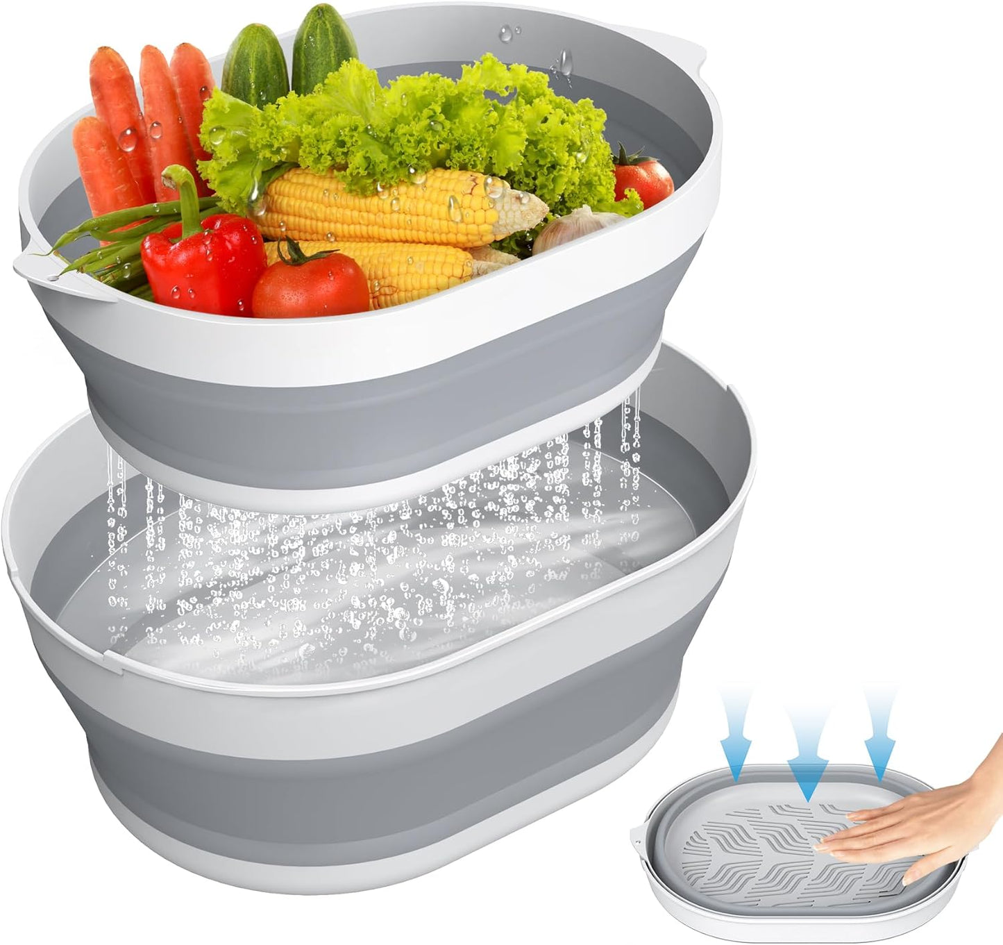 Collapsible Sink Basin - 2 in 1 Strainer Bowl - RV Essential