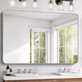 60x40 in Silver Bathroom Mirror for Over Sink - Large Wall Mirror