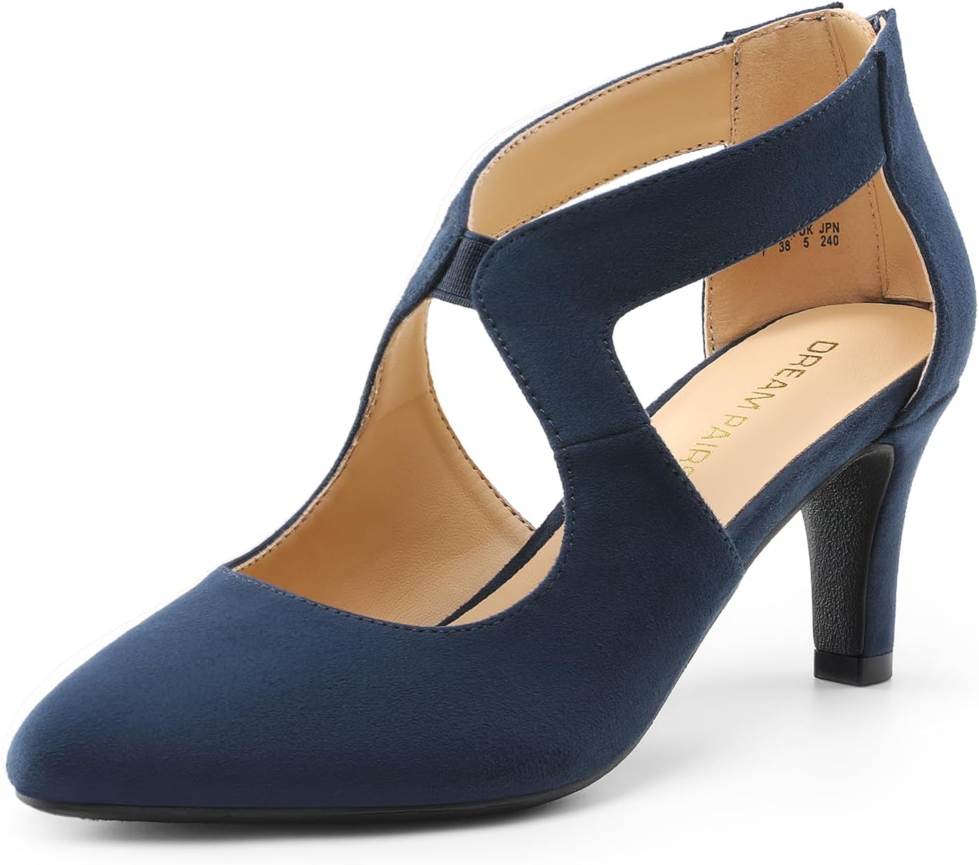 DREAM PAIRS Women's Pumps Closed Pointed Toe Kitten Heels