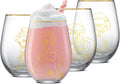 Disney Princess Sketch Stemless Drinking Glasses Set of 4 - 19oz Royal