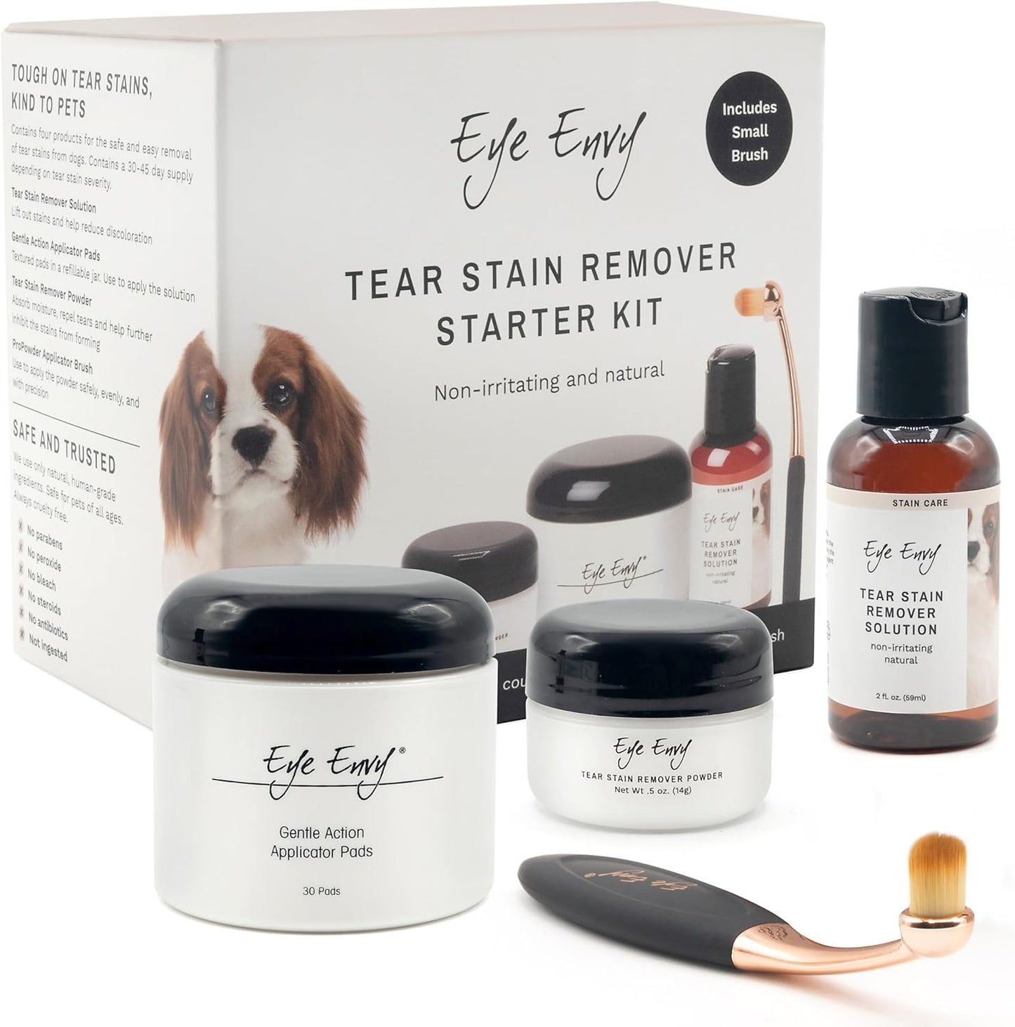 Eye Envy Dog Tear Stain Remover Kit with ProPowder Brush