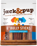 Natural Thick Bully Sticks for Dogs - 6 Inch Treats for Chewers