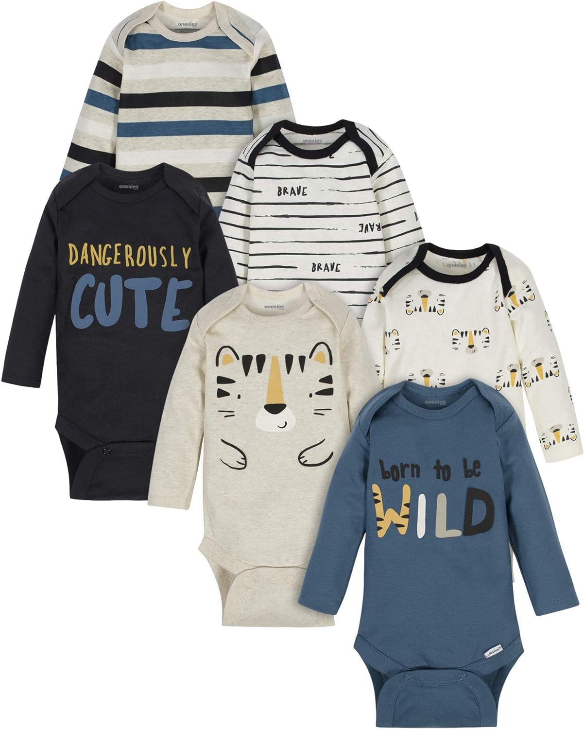 Gerber 6-Pack Long Sleeve Onesies Set