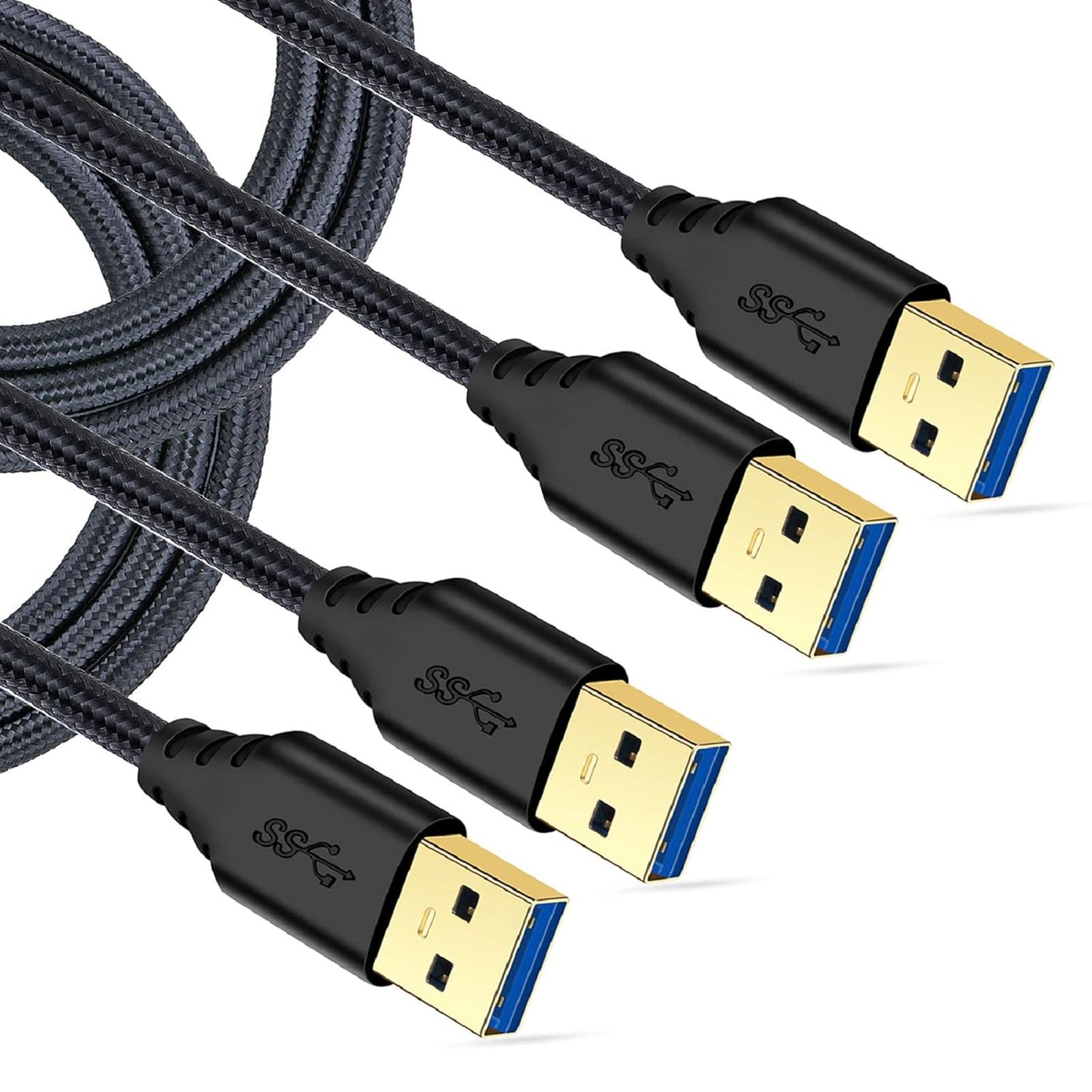 High-Speed 6ft USB 3.0 Cable 2-Pack - Fast Data Transfer! - Besgoods