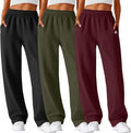 Wide Leg Sweatpants 3 Pack Womens Lounge Joggers - Baggy Comfort