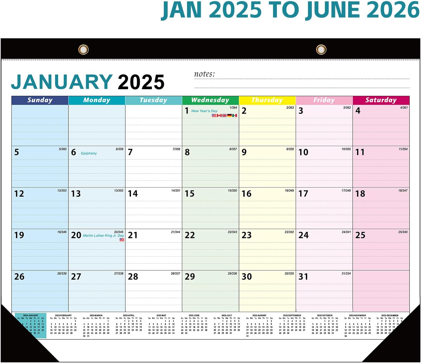 2025-2026 Colorful Desk Calendar for Organizing