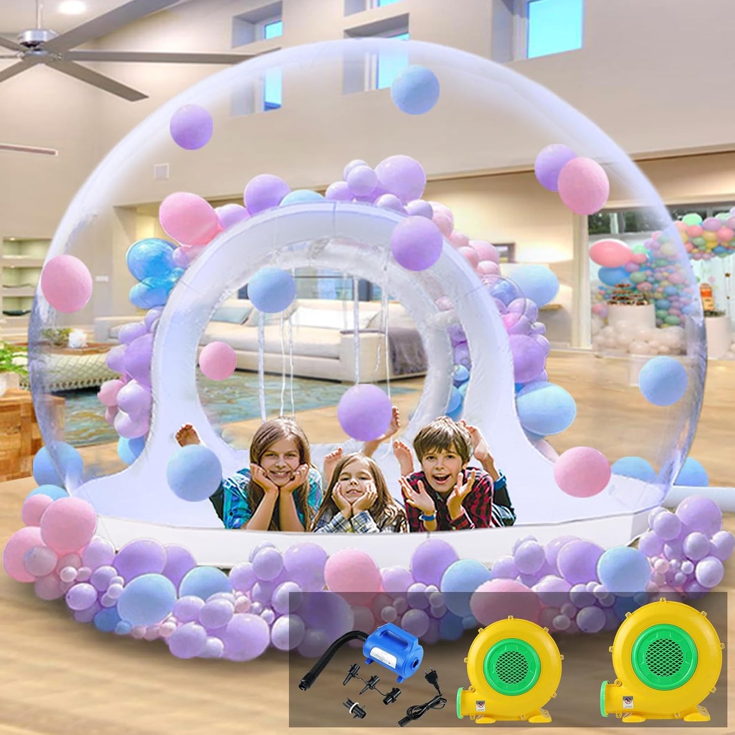 10FT Transparent Bubble House - Double Blower for Endless Fun