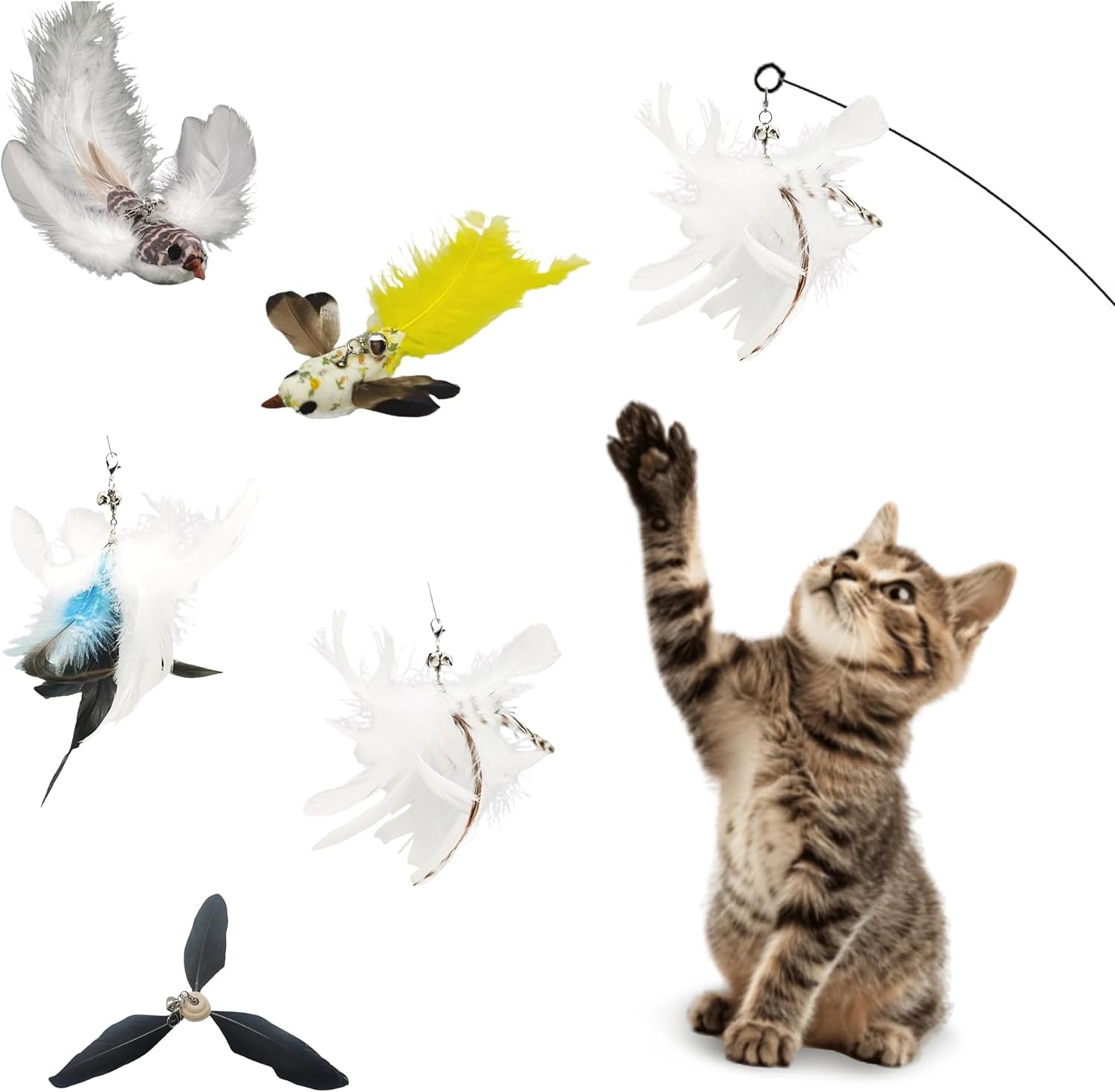 Interactive Bird Simulation Cat Toy Set for Indoor Cats