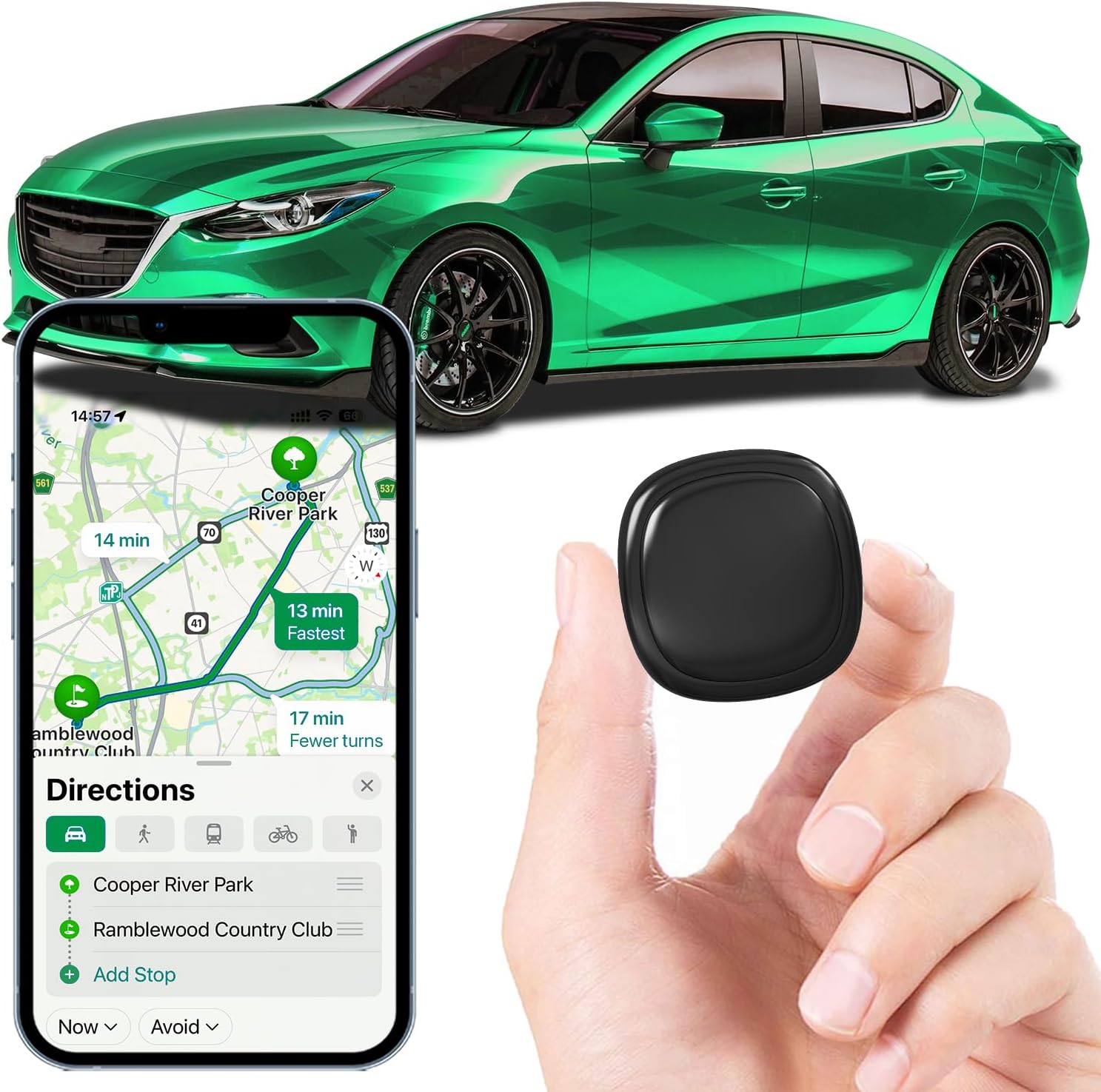 GPS Tracker for Vehicles - Mini Portable Magnetic Tracking Device
