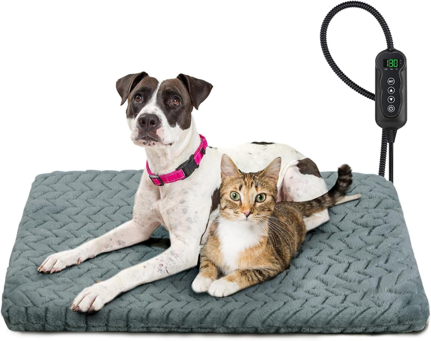 Waterproof Pet Heating Pad - Timer & Adjustable Heat - Auto Power-Off - Anti-Bite - Medium