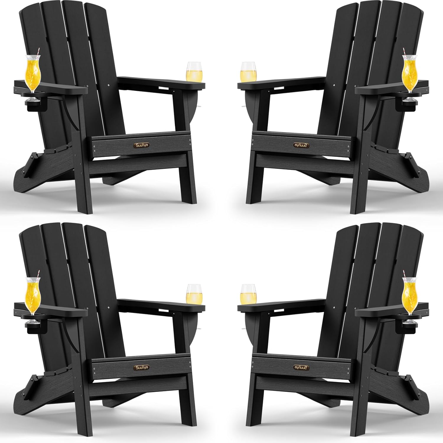 Folding Adirondack Chair 4 Pack for Outdoor Relaxation