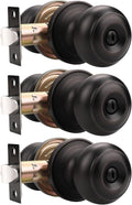Probrico 3 Pack Interior Bathroom Privacy Keyless Doorknobs - Oil