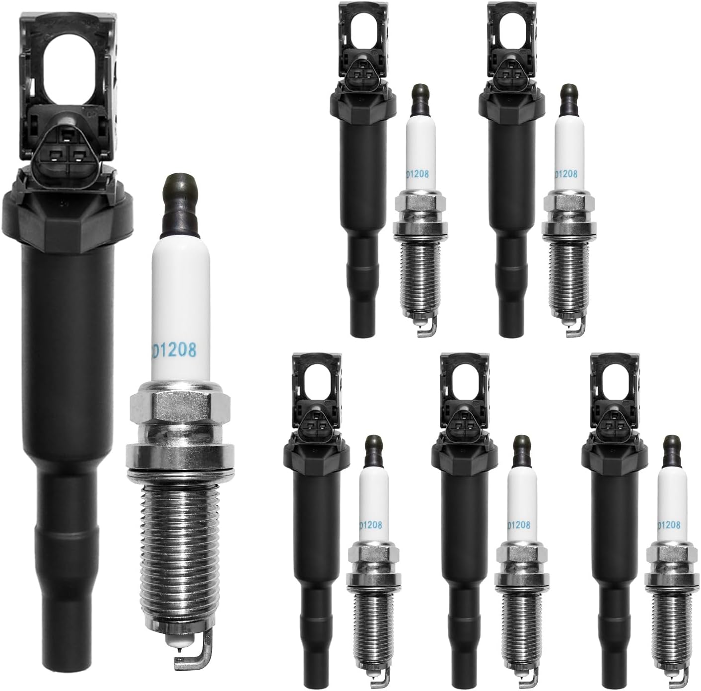 Ignition Coil & Spark Plugs Set of 6 for BMW 128i 328i 330i