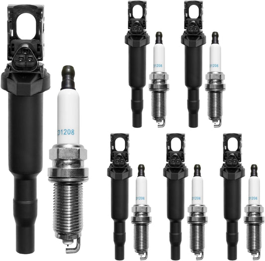 Ignition Coil & Spark Plugs Set of 6 for BMW 128i 328i 330i