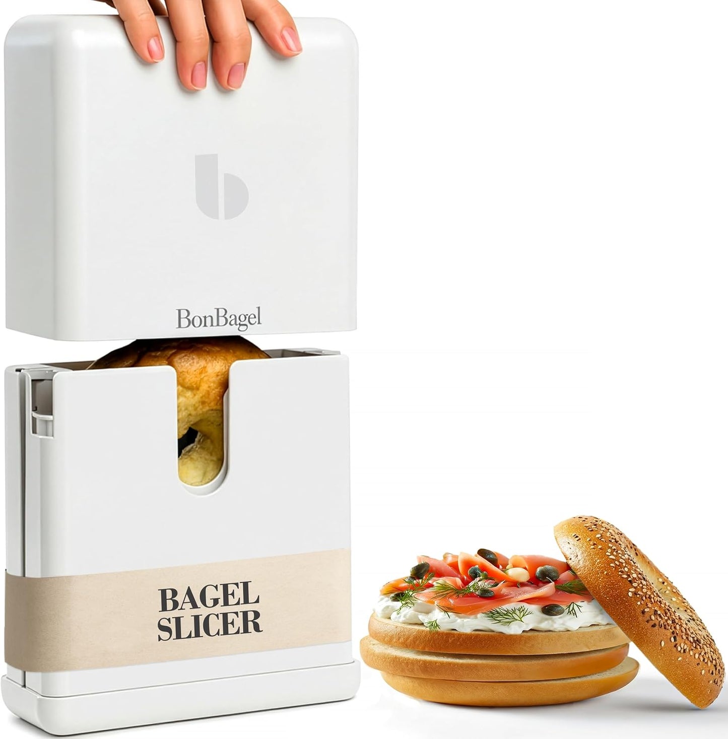 Precision Bagel Cutter Slicer for Even Cuts and Easy Storage