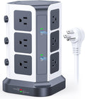 KOOSLA 65W Power Strip Tower: 12 Outlets + USB-C/USB-A Ports