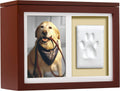 Pet Photo Memory Box and Paw Print Kit - Elegant Espresso Memorial