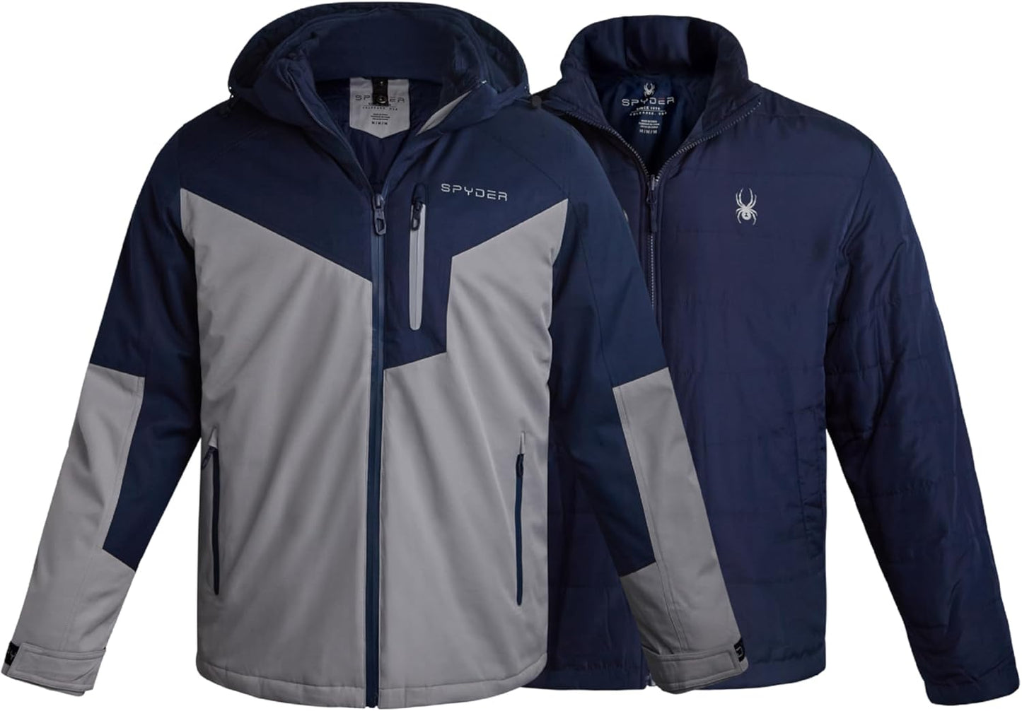 Spyder Mens Ski Jacket - Versatile 3-in-1 Waterproof Winter Gear