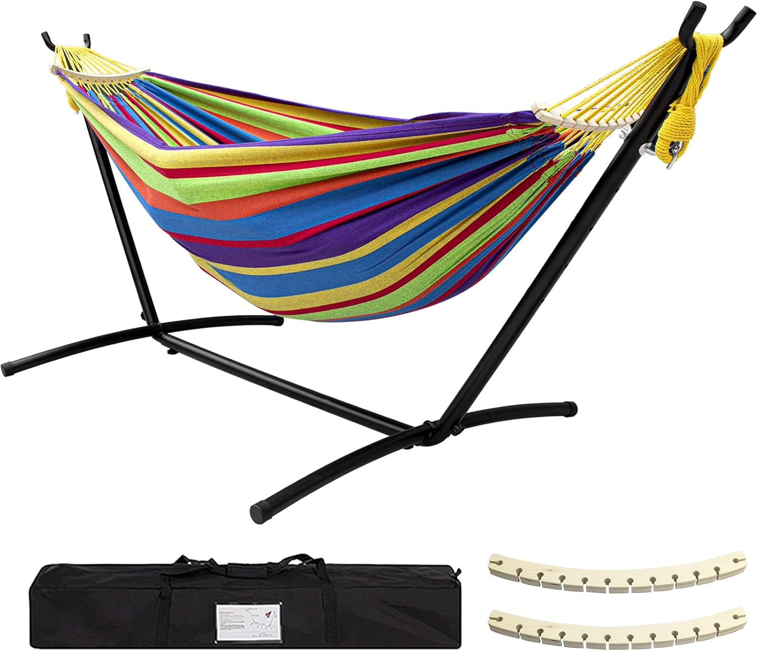 SZHLUX Double Hammock with 450lb Capacity Steel Stand