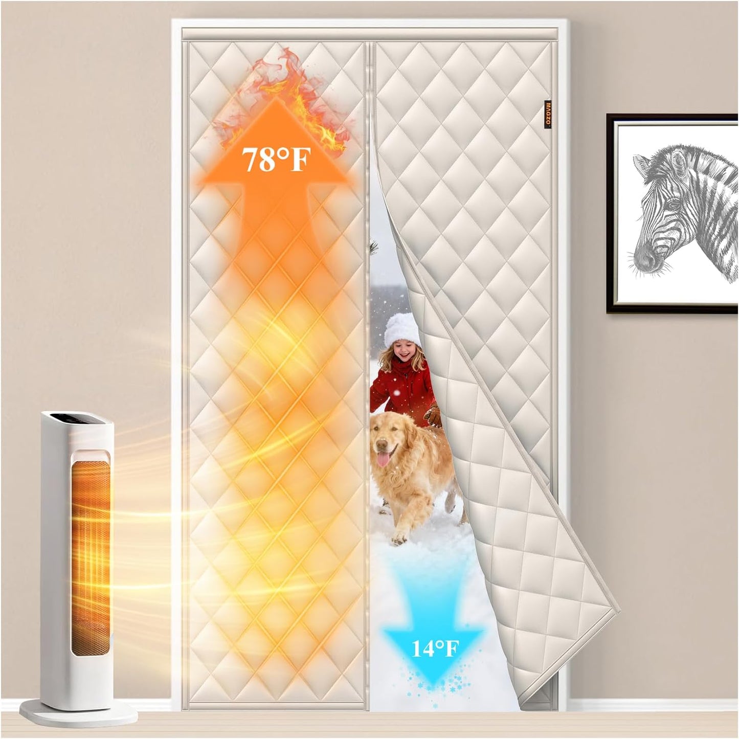 MAGZO Thermal Insulated Door Curtain for Winter Comfort