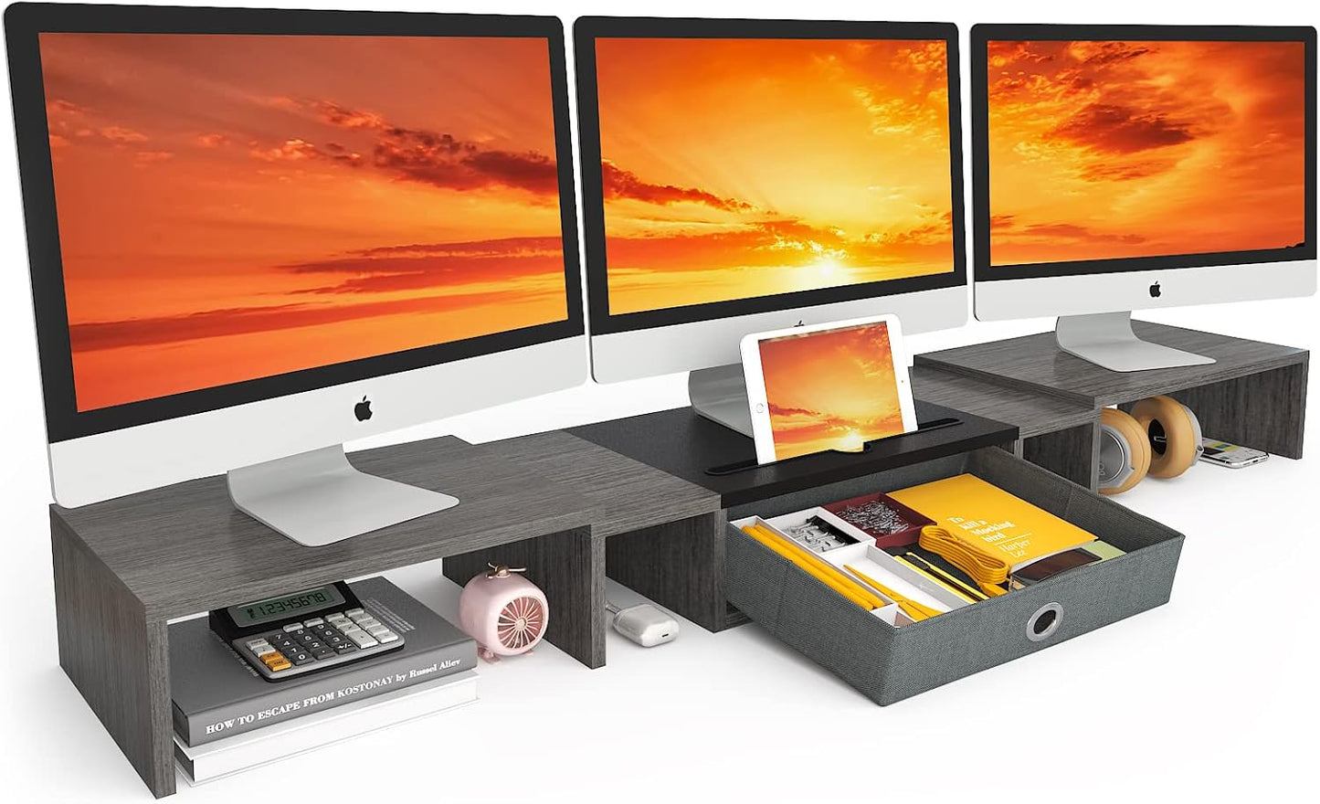WESTREE Triple Dual Monitor Stand Riser for 2-3 Monitors