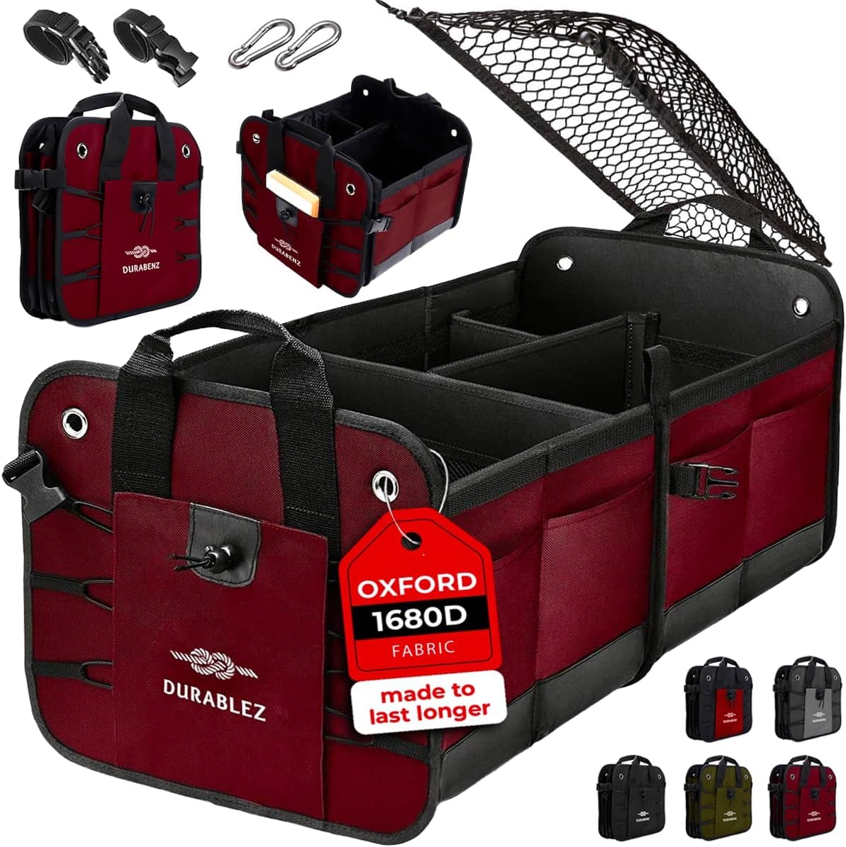 Car Trunk Organizer - Collapsible and Foldable with Covering Net