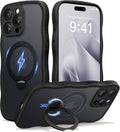 CAPRARO iPhone 15 Pro Max Case with 360 Spin Magnetic Stand - Full