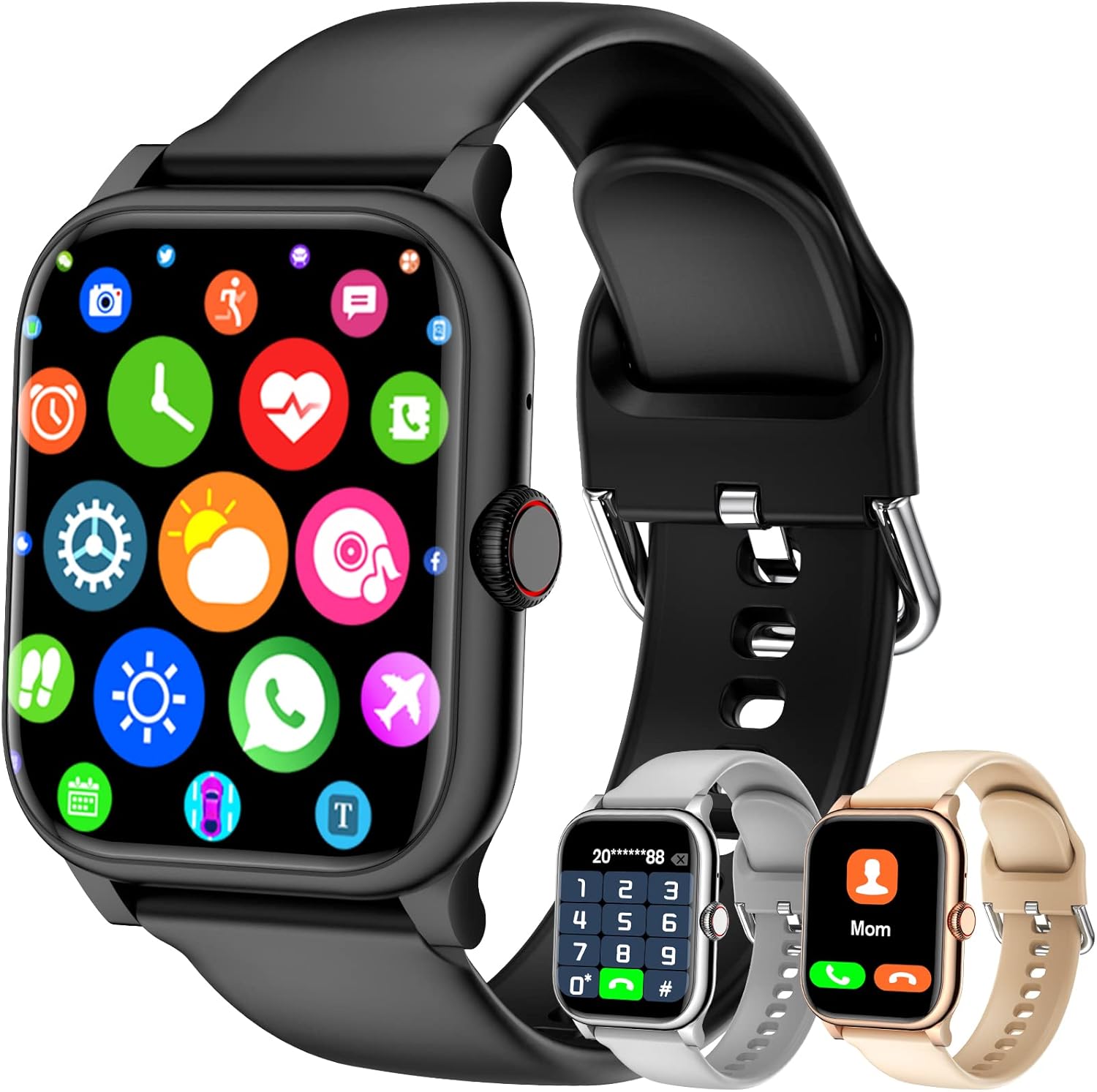 Junywell Waterproof Smartwatch with Large Screen & Call/Text Feature