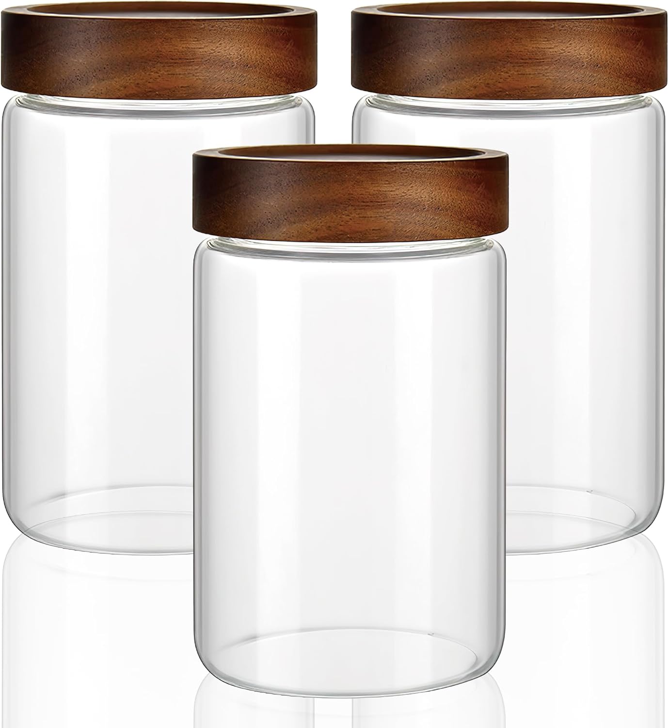 28 oz Clear Glass Storage Canister Set with Airtight Lid