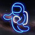 Space-Themed Neon Projector for Bedroom Decor - USB Powered - 14.1x12.6 Inch