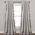 Reyna Ruffle Window Curtain Panel Set 54 in x 84 in - Romantic Light