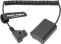 NP FZ100 Dummy Battery to D tap Coiled Power Cable for Sony