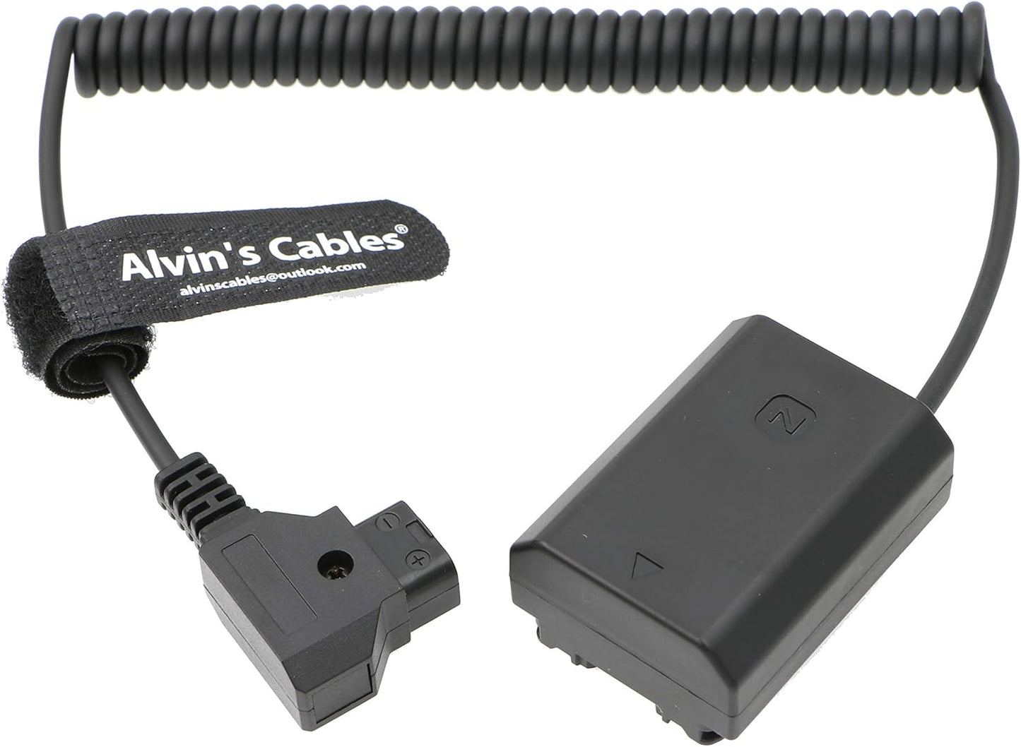 NP FZ100 Dummy Battery to D tap Coiled Power Cable for Sony