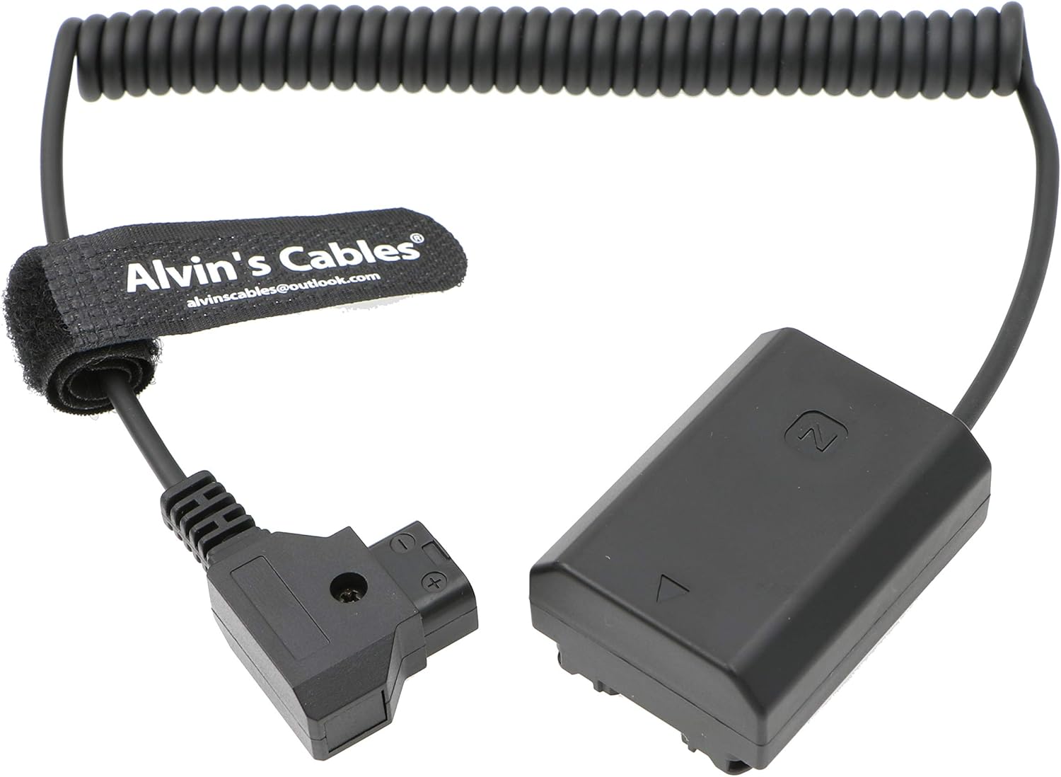 NP FZ100 Dummy Battery to D tap Coiled Power Cable for Sony