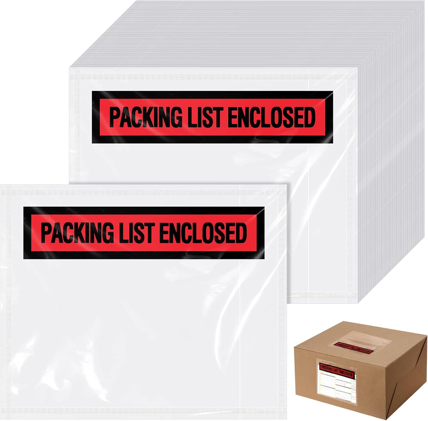 1000 Pcs Clear Self Adhesive Packing Slip Envelopes for Shipping